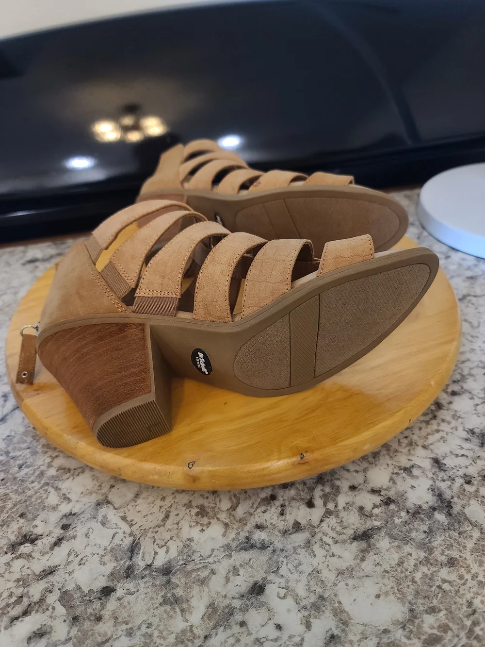 Dr. Scholl's Women's Strappy Tan Gladiator Ankle Booties NWOT US 6.5